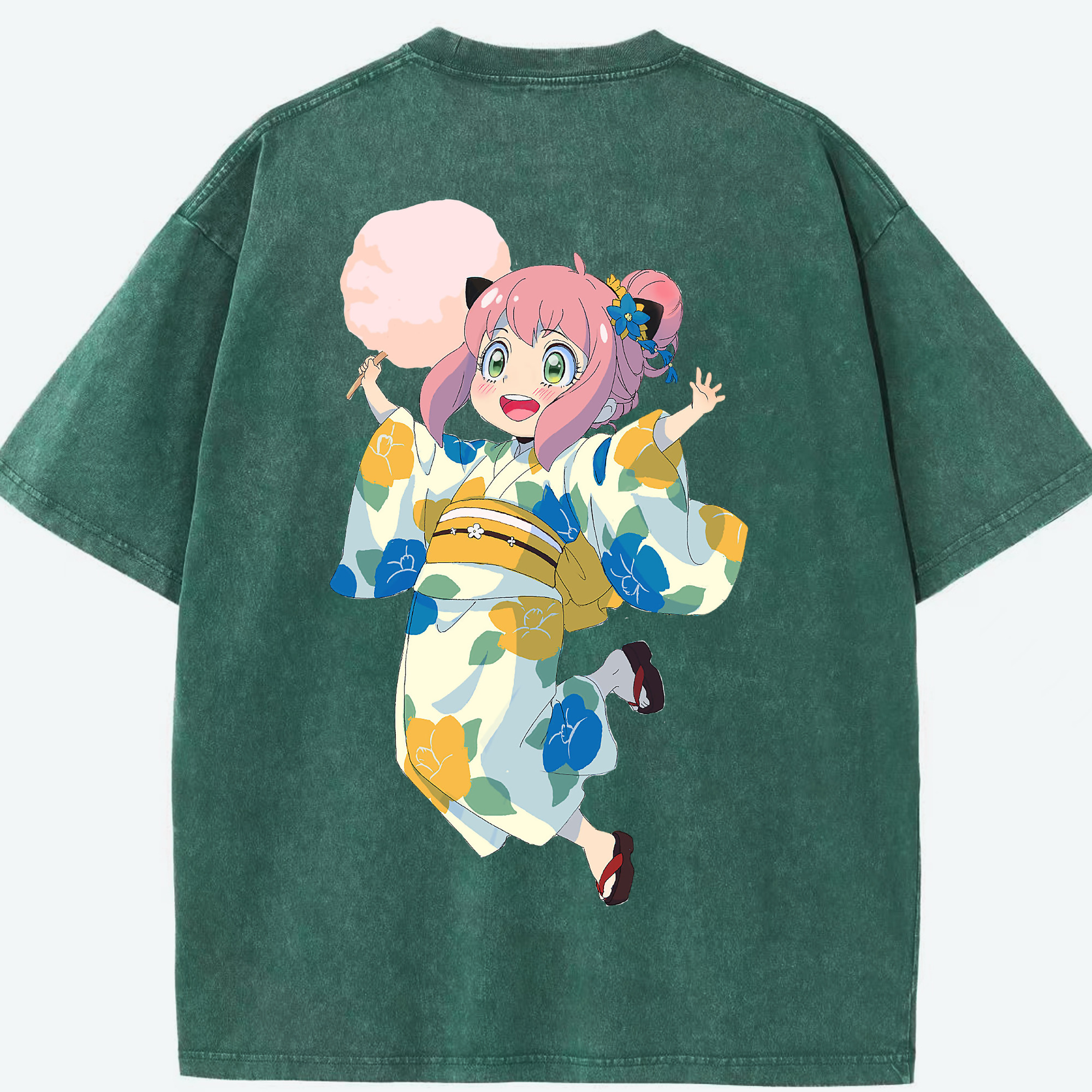 （画像用） SPY×FAMILY间谍家家酒 綿100% ヴィンテージ風 半袖Tシャツ（背面プリント）
